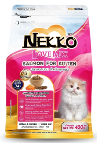 Nekko สูตรแมวเด็ก และ ปลาแซลมอล [400g]