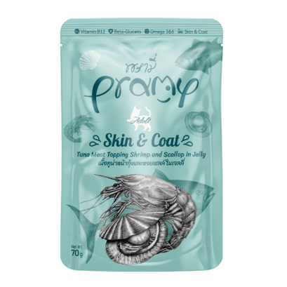 Pramy _เพาซ์แมว รสทูน่ากุ้งหอยเยลลี่ 70g.