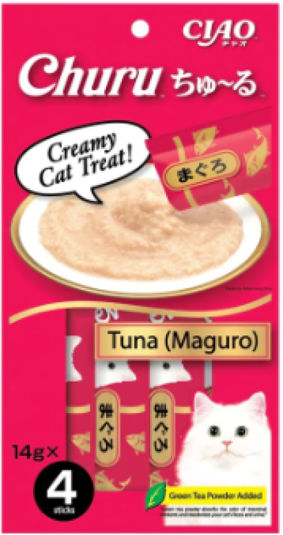 CIAO Chu-ru ขนมแมวเลีย_รสทูน่ามากุโระ [14 กรัม x 4 ซอง]
