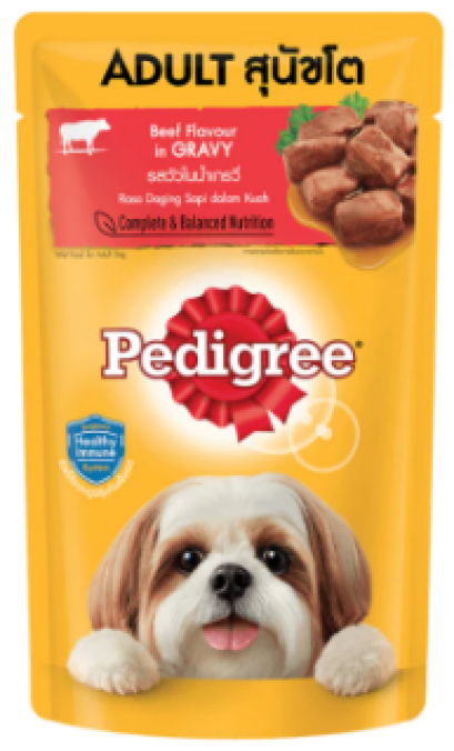 Pedigree pouch - รสเนื้อวัวชิ้นในน้ำซอส [130g]