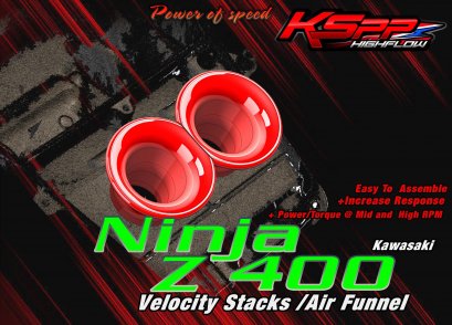 Ninja400 Z400  ปากแตร /  Velocity stack -ปากแตรNinja400 Z400   -Intake air pipe Ninja400 Z400 -Velocity stack Ninja400 Z400 - AirFunnel Ninja400 400 [Kawasaki]