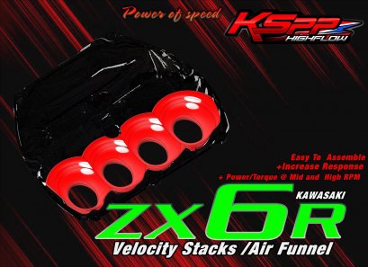 Zx6R ปากแตร /  Velocity stack -ปากแตรZx6R -Intake air pipeZx6R-Velocity stackZx6R - AirFunnel Zx6R  [Kawasaki]