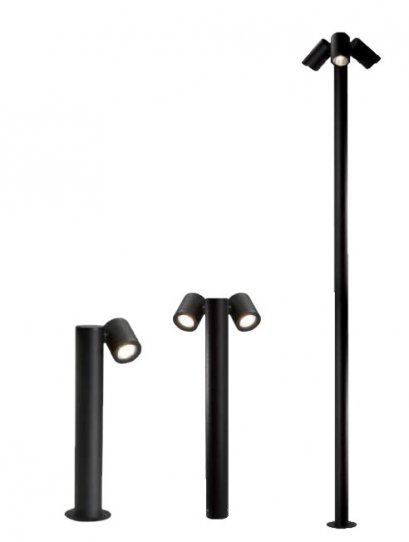 PORCH LED BOLLARD 1x9W 2x9W H 44cm. / 3x12W H 250cm. IP65