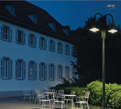 Curve B POST TOP Luminaire 2xE27 IP55