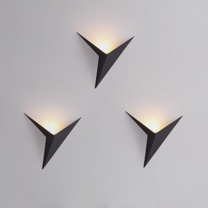 LED Wall light recessed triangle shape