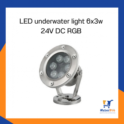 LED underwater light 6x1w 24V DC RGB ไฟใต้น้ำ ไฟตกแต่งสวน สระว่ายน้ำ