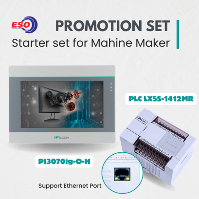 wecon plc lx5s 1412mr dn with hmi pi3070ig bundle set