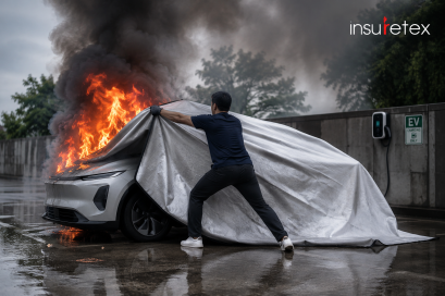 วิธีการเลือกใช้วัสดุผ้าห่มคลุมรถ EV (EV Fire Blanket)