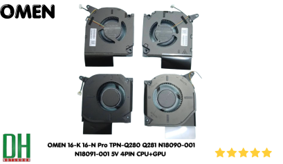 อะไหล่ พัดลมสำหรับเปลี่ยน  OMEN 16-K 16-N Pro TPN-Q280 Q281 N18090-001 N18091-001 5V 4PIN CPU+GPU
