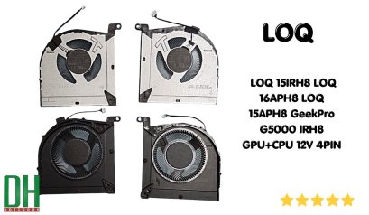 อะไหล่ พัดลมระบายความร้อน สำหรับรุ่น  LOQ 15IRH8 LOQ 16APH8 LOQ 15APH8 GeekPro G5000 IRH8 GPU+CPU 12V 4PIN