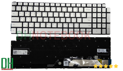 อะไหล่ keyboard สำหรับเปลี่ยน รุ่น   INSPIRON 5584 5590 5593 5594 5598 7590 7591 Inspiron 15-5593, 5584, 5590, 5593, 5594, 5598, 7590, 7591, 7791 inspiron 15 3501 3502 3505 5501 5502 5508 แป้นสีเงิน มีไฟ
