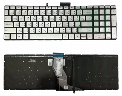 แป้นพิมพ์ คีย์บอร์ดโน๊ตบุ๊ค HP 15-CB 15-CU 15-DY 17-AE Laptop Keyboard สีเทา มีไฟ