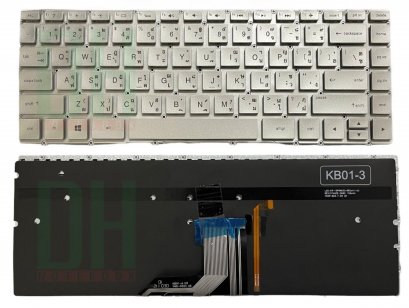 แป้นพิมพ์ คีย์บอร์ดโน๊ตบุ๊ค HP Envy 13 13-ad105la 13-ad106la 13-ad107la 13-ad000 Laptop Keyboard สีเงิน มีไฟ