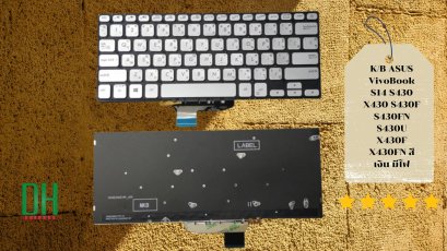 อะไหล่แป้นพิมพ์  ASUS  VivoBook S14 S430 X430 S430F S430FN S430U X430F X430FN สีเงิน แบบมีไฟ