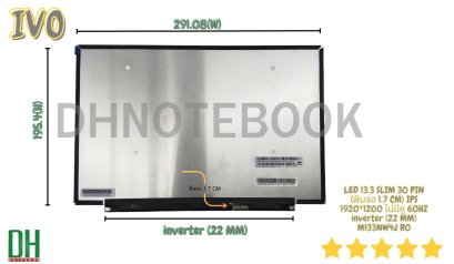 อะไหล่ หน้าจอ LED 13.3 SLIM 30 PIN (พินจอ 1.7 CM) IPS 1920*1200 ไม่มีหู 60HZ    inverter (22 MM)   สำหรับ Lenovo ThinkBook 13S G2 ITL โปรดสอบถามก่อนสั่งซื้อ