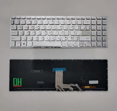 แป้นพิมพ์ คีย์บอร์ดโน๊ตบุ๊ค ASUS VivoBook S15 S531 S531F S531FA S531FL  Laptop Keyboard มีไฟ สีเงิน