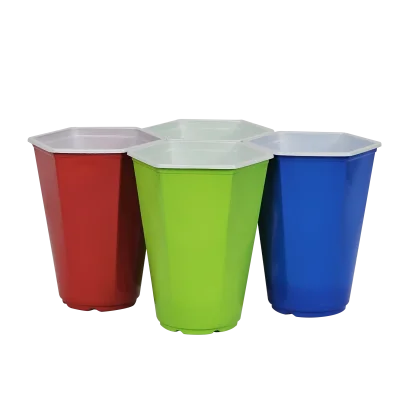 แก้วปาร์ตี้พลาสติก แบบเหลี่ยม ใช้แล้วทิ้ง 500 ml.