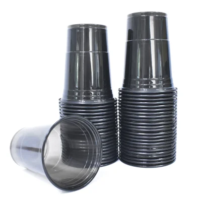 แก้วพลาสติกสีดำ 16 oz 50 ใบ