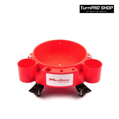 Maxshine Plastic Rolling Bucket Dolly - Red