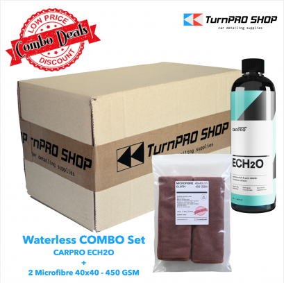 Waterless COMBO Set - CARPRO ECH2O + 2 Microfibre 40x40 (450 GSM)