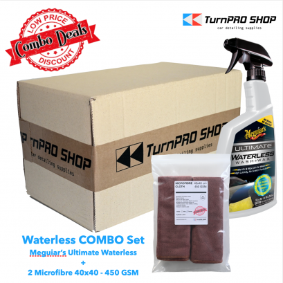 Waterless COMBO Set - Meguiar&#039;s Ultimate Waterless + 2 Microfibre 40x40 (450 GSM)