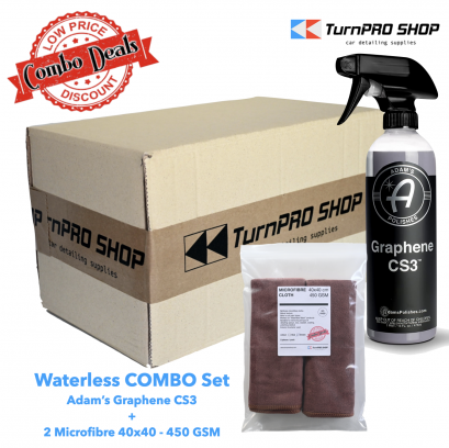 Waterless COMBO Set - Adam&#039;s Graphene CS3 + 2 Microfibre 40x40 (450 GSM)