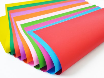 กระดาษโปสเตอร์บางสี 2 หน้า 80 แกรม ( 100 แผ่น )