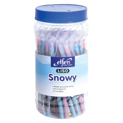 ปากกาลูกลื่น 0.5มม. น้ำเงิน เอลเฟ่น LISO SNOWY 