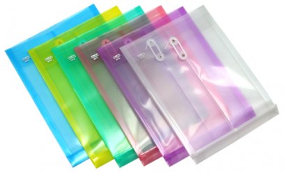 ซองพลาสติกผูกเชือกขยายข้าง A4 (แพ็ค 12 ซอง)