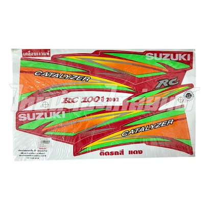 สติกเกอร์ติดรถ RC100 2002 สีแดง ยี่ห้อ  BY ไทยนำอะไหล่ยนต์