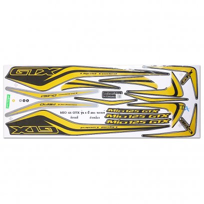 สติ๊กเกอร์ Mio125 GTX รุ่น 6 2011 [ติดรถ สีดำ เหลือง]