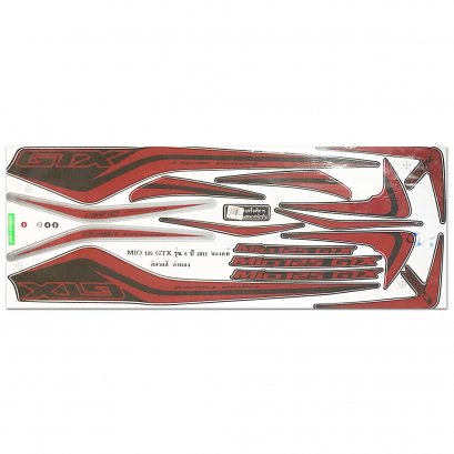 สติ๊กเกอร์ Mio125 GTX รุ่น 6 2011 [ติดรถ สีดำ แดง]