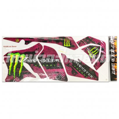 สติ๊กเกอร์ KSR-MONSTER รุ่น1 [ติดรถ สีชมพู-ดำ]