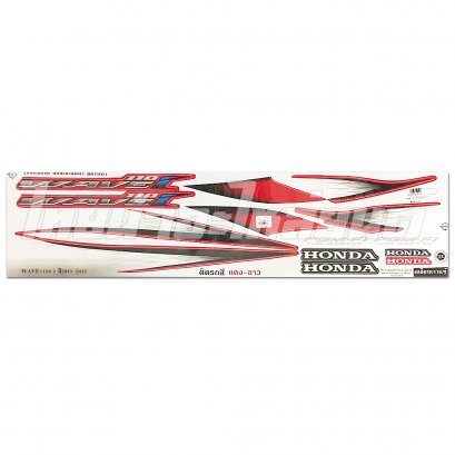 สติ๊กเกอร์ Wave110-I 2011 รุ่น 12 [ติดรถ สีแดงขาว]