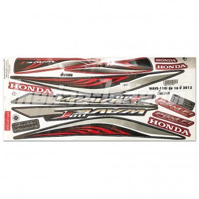 สติ๊กเกอร์ Wave110-I 2012 รุ่น 15 [สีดำ แดง]