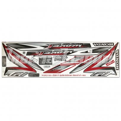 สติ๊กเกอร์ Wave110-I  2017 รุ่น26 สีดำ-แดง ยี่ห้อ VIP