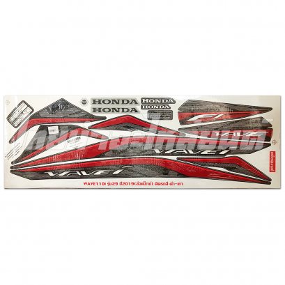 สติ๊กเกอร์ Wave110-I 2019 รุ่น 29 [ติดรถ สีดำ เทา]