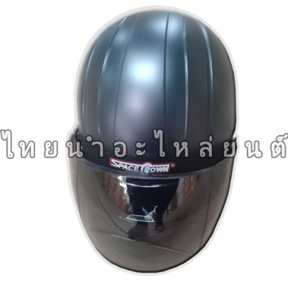 หมวกกันน็อคครึ่งใบ+แว่น ยี่ห้อ Space Crown (ดำด้าน) (มอก.แท้)