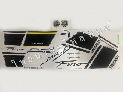 สติ๊กเกอร์ Fino sport รุ่น 25 2013  [ติดรถ สีขาว เหลือง ดำ]