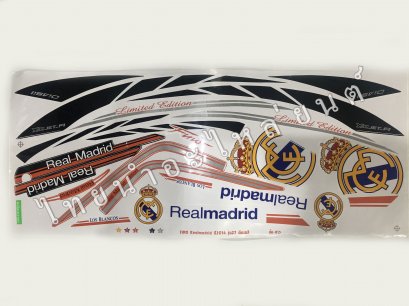 สติ๊กเกอร์ Fino Real madrid รุ่น 27 2014 [ติดรถ สีส้ม ขาว]