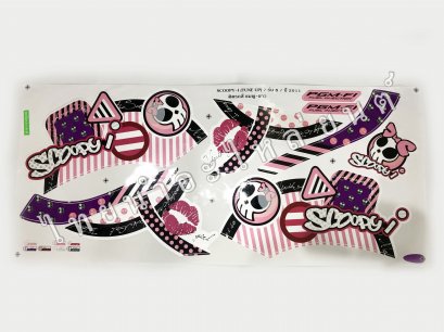 สติ๊กเกอร์ Scoopy-I 2019 รุ่น 31 [ติดรถ สีชมพู ขาว]