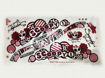 สติ๊กเกอร์ Scoopy-I Vivie 2010 รุ่น 6 [ติดรถ สีชมพู ขาว]