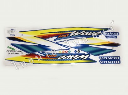 สติ๊กเกอร์ Wave100 2003 [ติดรถ น้ำเงิน]