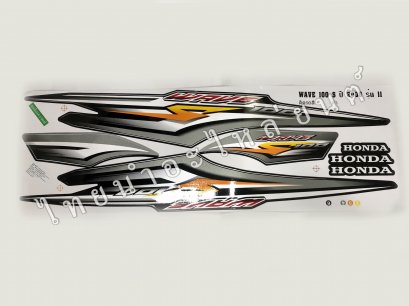 สติ๊กเกอร์ Wave100 รุ่น 12 2008 [ติดรถ สีดำ]