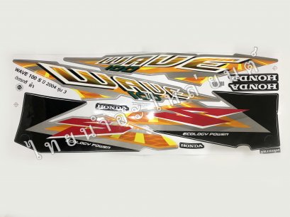 สติ๊กเกอร์ Wave100s 2004 รุ่น 3 [ติดรถ สีดำเงิน]