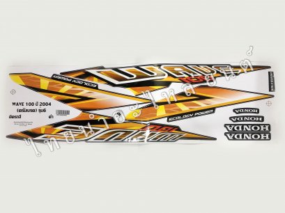 สติ๊กเกอร์ Wave100R 2004 รุ่น 6 [ติดรถ สีดำ]