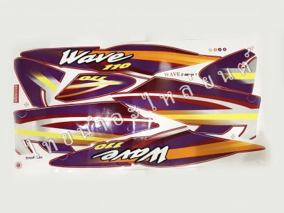 สติ๊กเกอร์ Wave110 2001 รุ่น 7  [ติดรถ สีแดง]