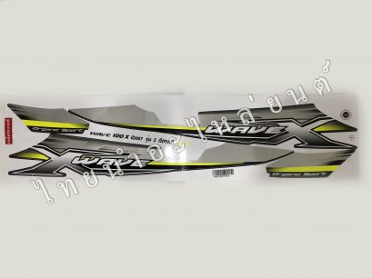 สติ๊กเกอร์ Wave100x รุ่น 3 2007 [ติดรถ สีเทา ดำ]