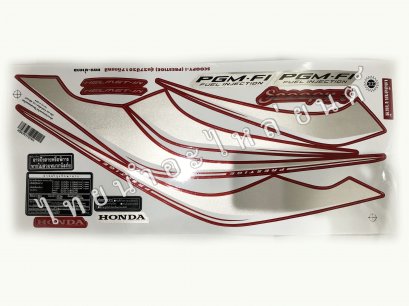 สติ๊กเกอร์ Scoopy-I 2017 รุ่น 27  [ติดรถ สีแดง-น้ำตาล]