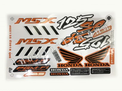 สติ๊กเกอร์ MSX125 2018 รุ่น 6  [ติดรถ สีส้ม]